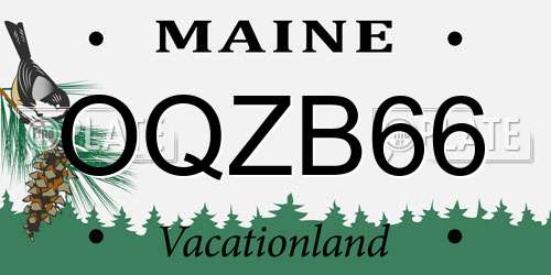 OQZB66 Maine License Plate