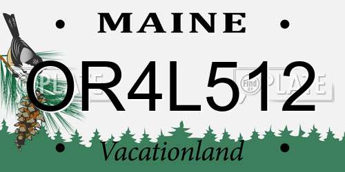 OR4L512 Maine License Plate