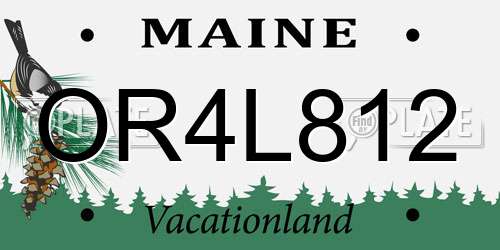 OR4L812 Maine License Plate