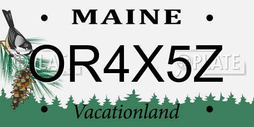 OR4X5Z Maine License Plate