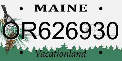 OR626930 Maine License Plate