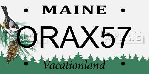 ORAX57 Maine License Plate