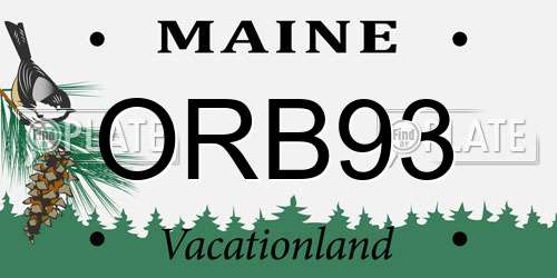 ORB93 Maine License Plate