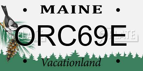 ORC69E Maine License Plate