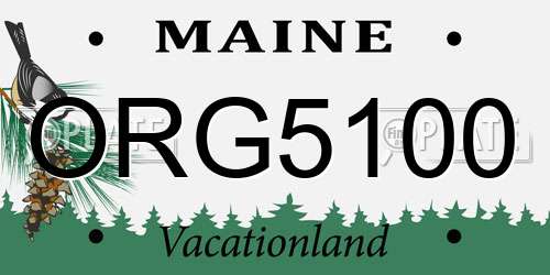 ORG5100 Maine License Plate