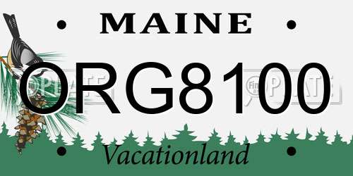 ORG8100 Maine License Plate