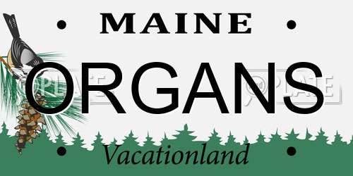 ORGANS Maine License Plate