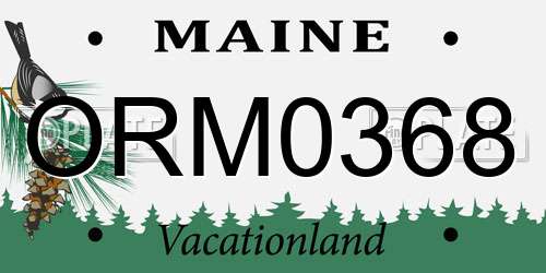 ORM0368 Maine License Plate
