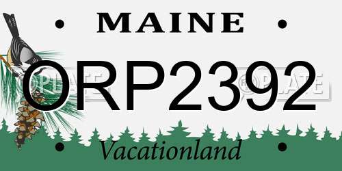 ORP2392 Maine License Plate