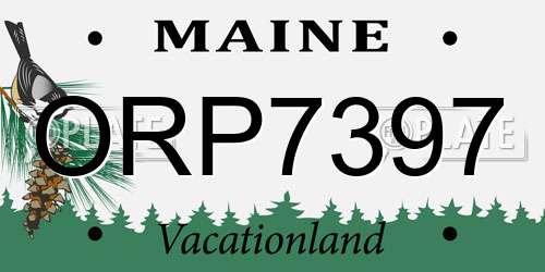 ORP7397 Maine License Plate