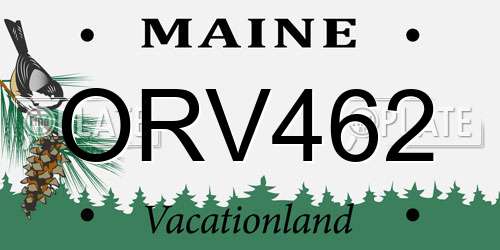 ORV462 Maine License Plate