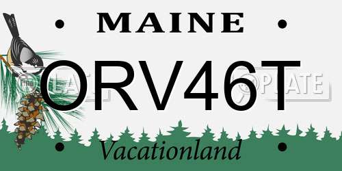 ORV46T Maine License Plate