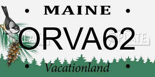 ORVA62 Maine License Plate
