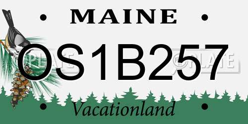 OS1B257 Maine License Plate