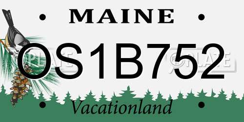 OS1B752 Maine License Plate