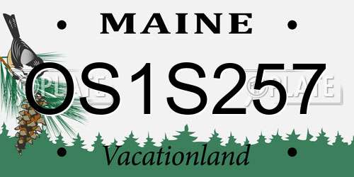 OS1S257 Maine License Plate