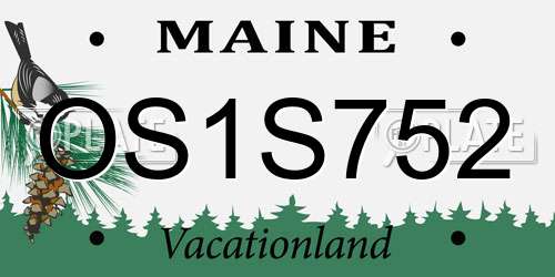 OS1S752 Maine License Plate