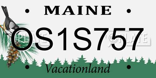 OS1S757 Maine License Plate