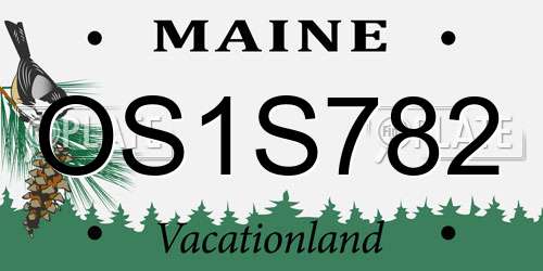 OS1S782 Maine License Plate