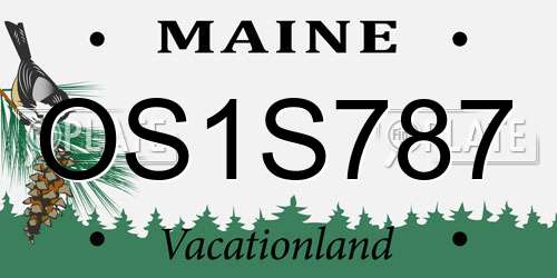 OS1S787 Maine License Plate