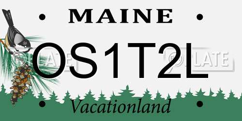OS1T2L Maine License Plate