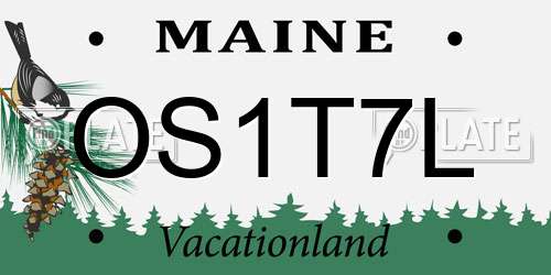 OS1T7L Maine License Plate