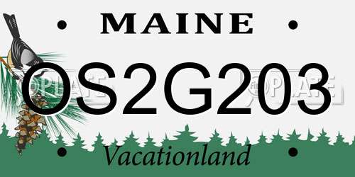 OS2G203 Maine License Plate