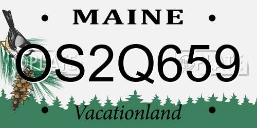 OS2Q659 Maine License Plate