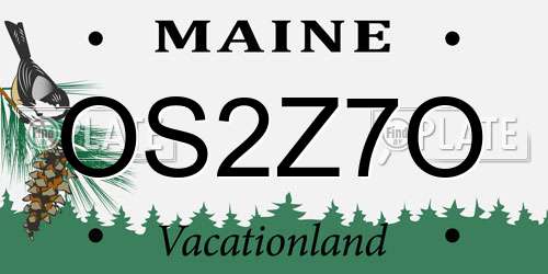OS2Z7O Maine License Plate
