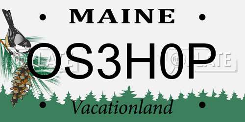 OS3H0P Maine License Plate