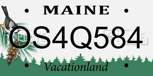 OS4Q584 Maine License Plate