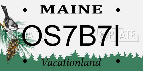 OS7B7I Maine License Plate