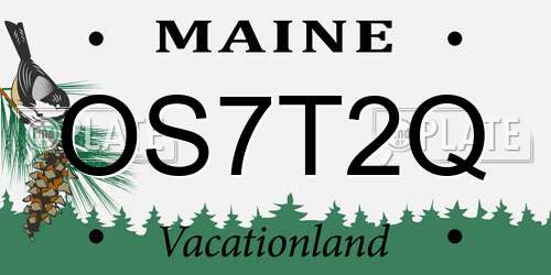 OS7T2Q Maine License Plate