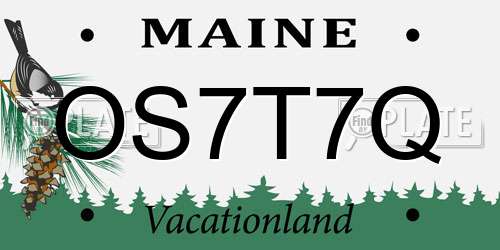 OS7T7Q Maine License Plate