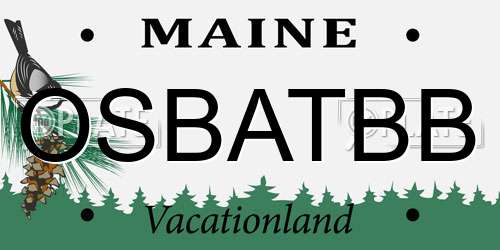 OSBATBB Maine License Plate