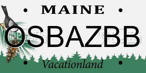OSBAZBB Maine License Plate