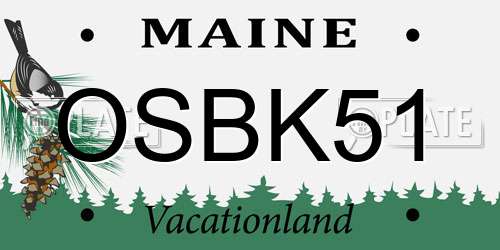 OSBK51 Maine License Plate