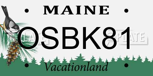 OSBK81 Maine License Plate
