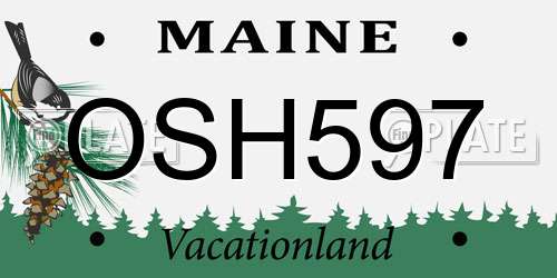 OSH597 Maine License Plate