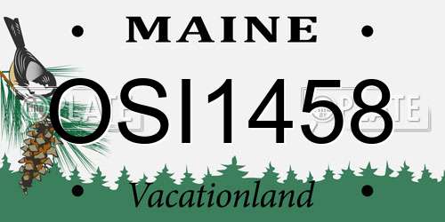 OSI1458 Maine License Plate
