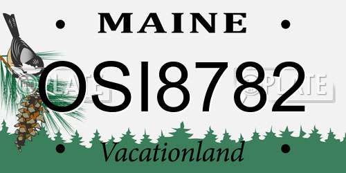 OSI8782 Maine License Plate