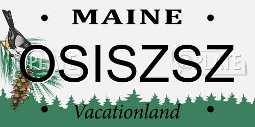 OSISZSZ Maine License Plate
