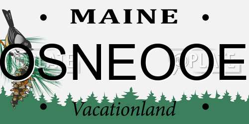 OSNEOOE Maine License Plate