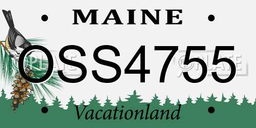 OSS4755 Maine License Plate
