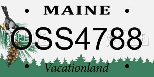 OSS4788 Maine License Plate