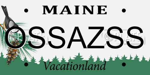 OSSAZSS Maine License Plate