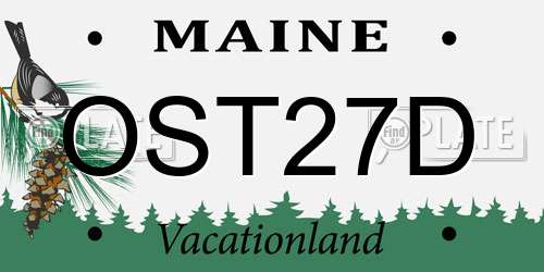 OST27D Maine License Plate