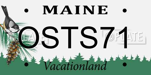 OSTS71 Maine License Plate