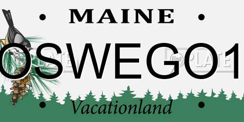 OSWEGO1 Maine License Plate