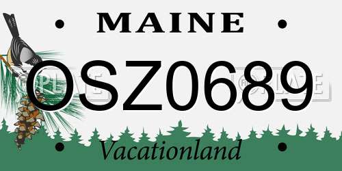 OSZ0689 Maine License Plate